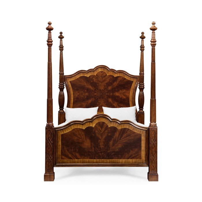 Four Poster Mahogany UK Queen Bed