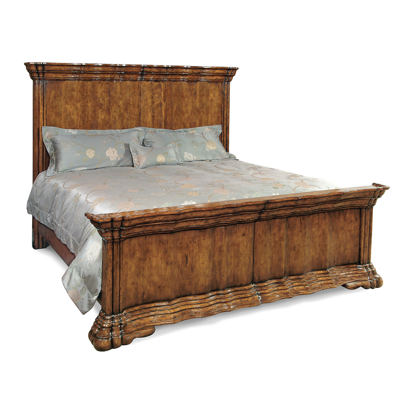Serpentine Walnut UK King Bed