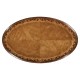 Walnut & satinwood oval lamp table