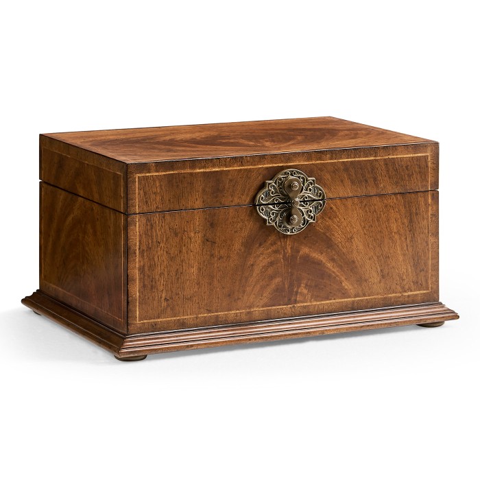 Rectangular Crotch Walnut Jewellery Box