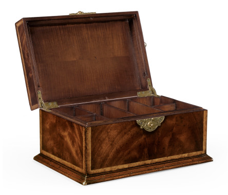 Rectangular Crotch Mahogany Jewellery Box