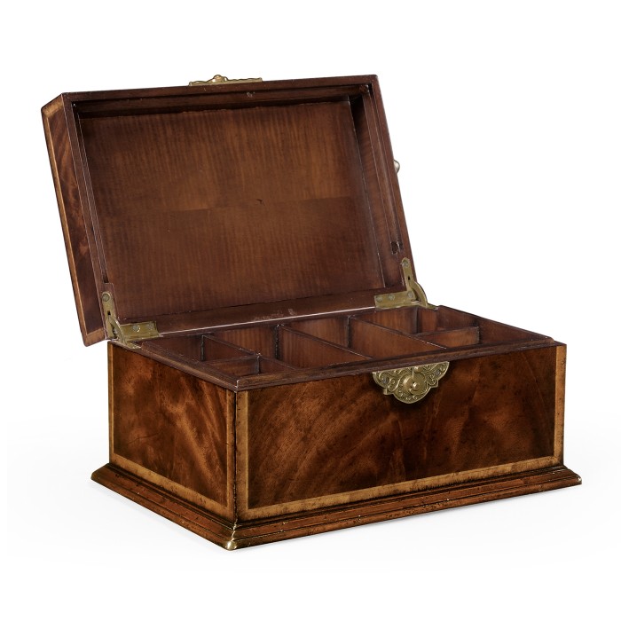 Rectangular Crotch Mahogany Jewellery Box