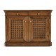 Latticework Walnut Side Cabinet