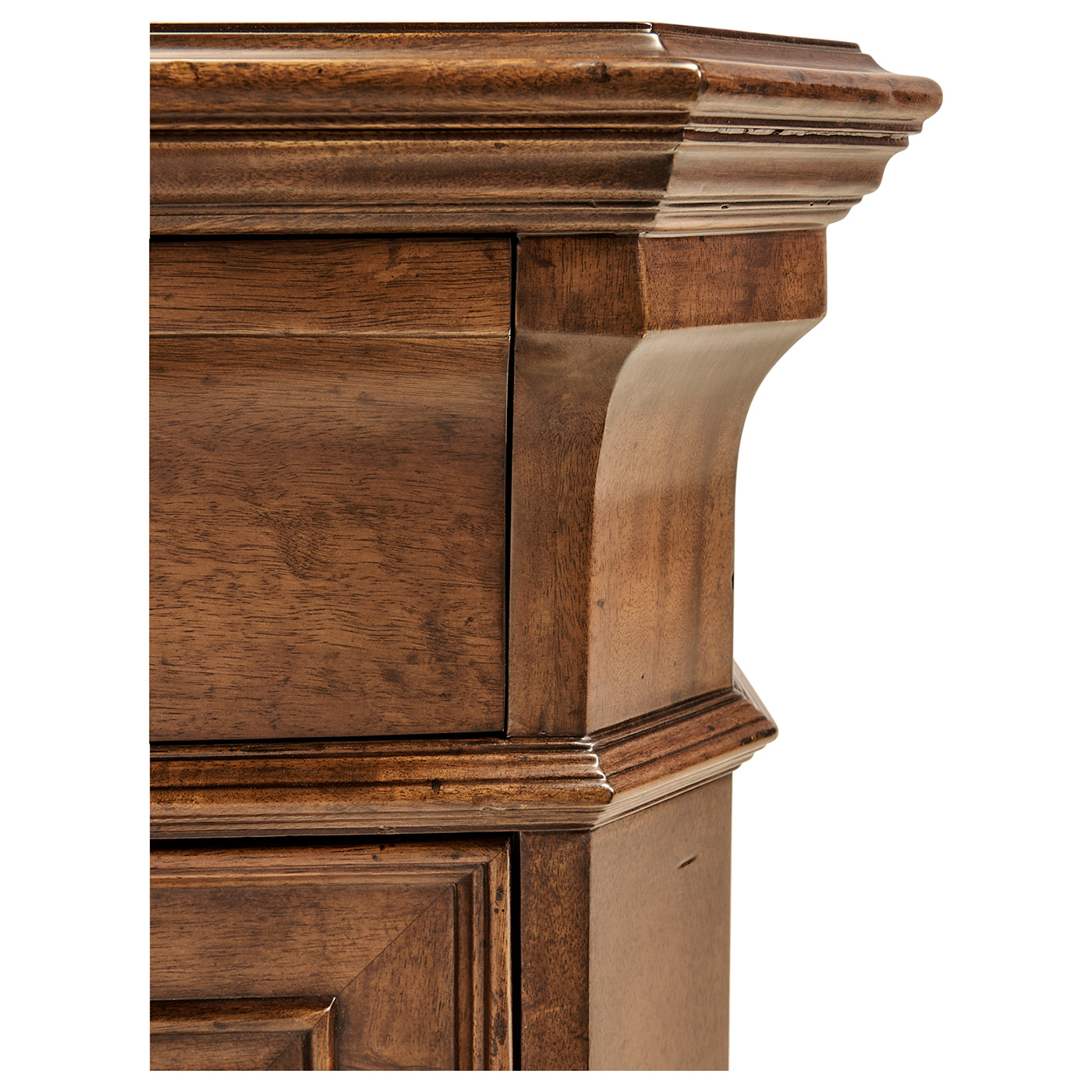 Latticework Walnut Side Cabinet