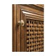 Latticework Walnut Side Cabinet