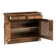 Latticework Walnut Side Cabinet