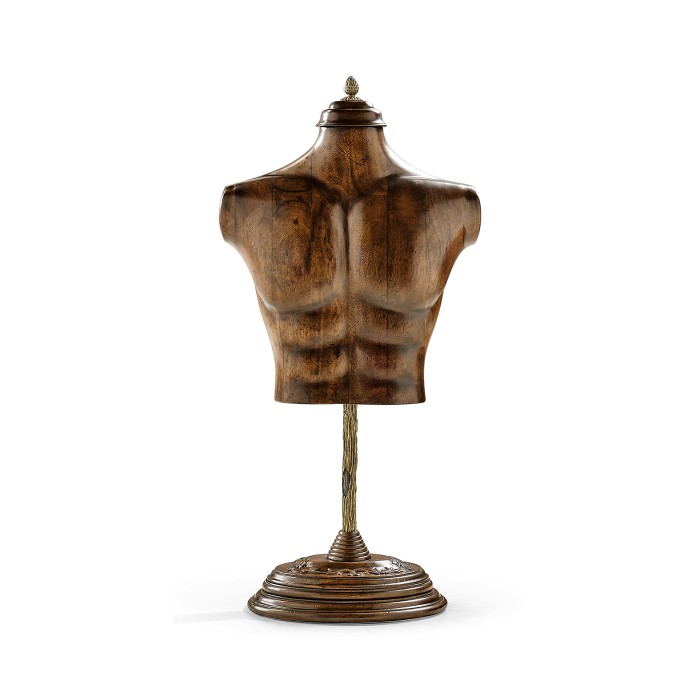 Large Male Wooden Mannequin & Torso on Stand