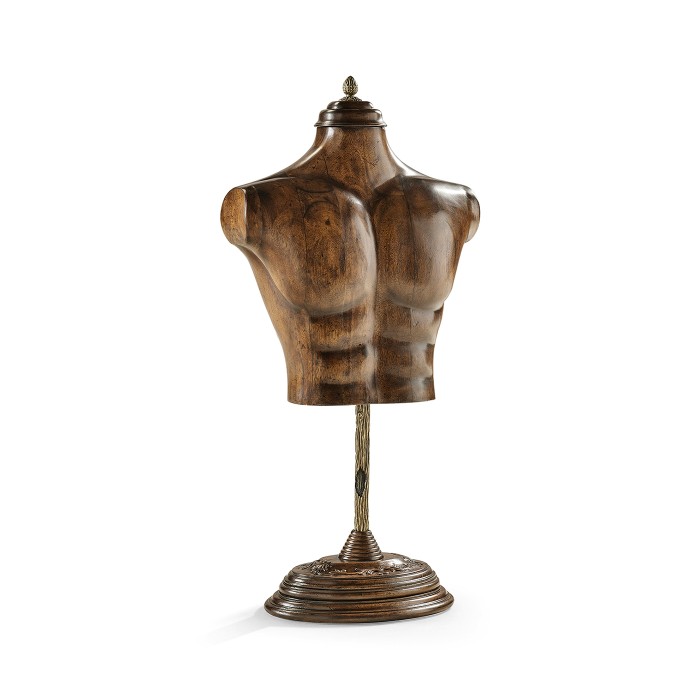 Large Male Wooden Mannequin & Torso on Stand
