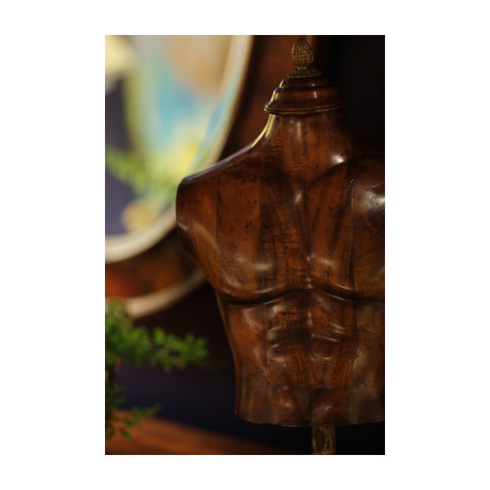 Small Male Wooden Mannequin & Torso on Stand