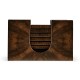 Square Dark Walnut Open Drinks Coasters Box