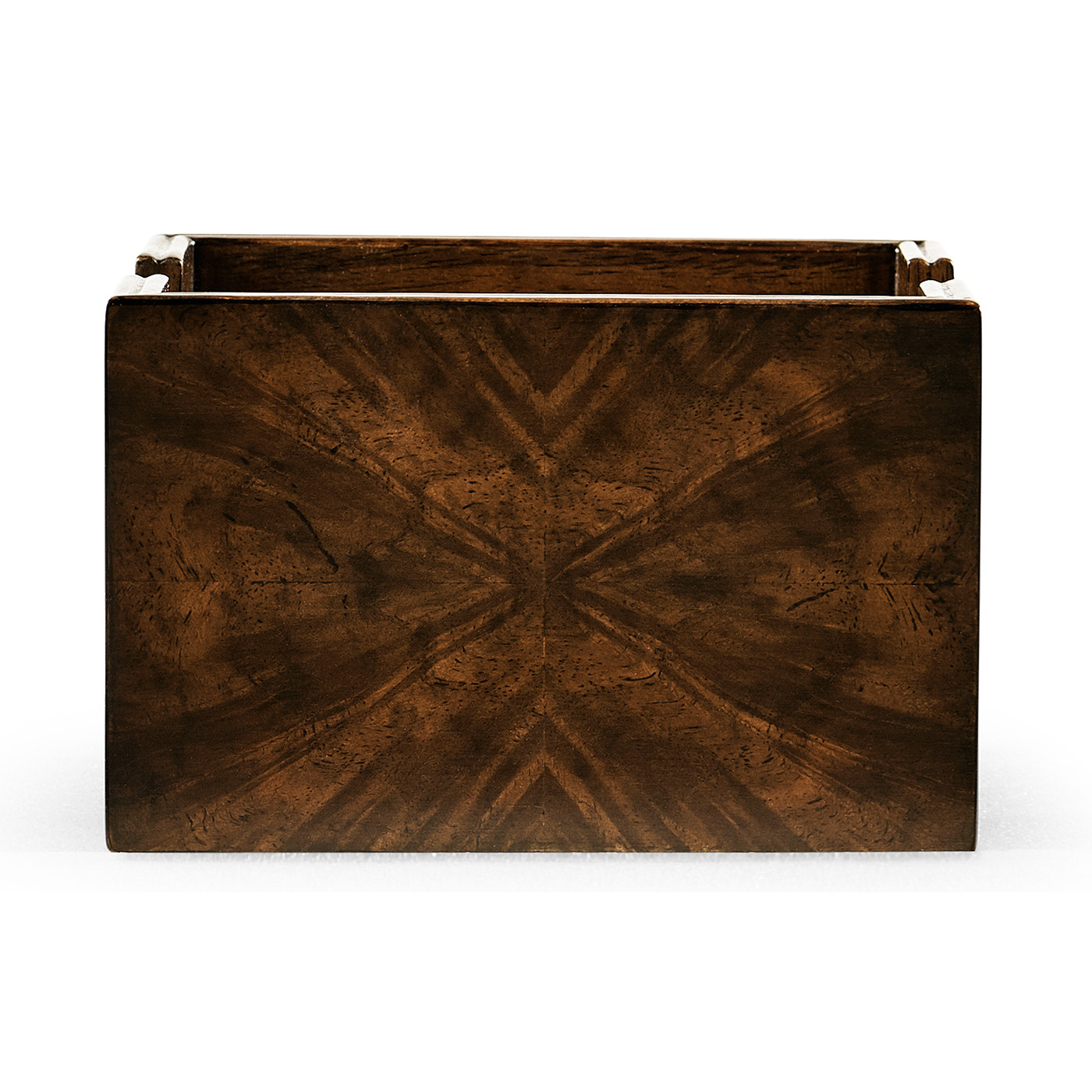 Square Dark Walnut Open Drinks Coasters Box