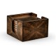 Square Dark Walnut Open Drinks Coasters Box