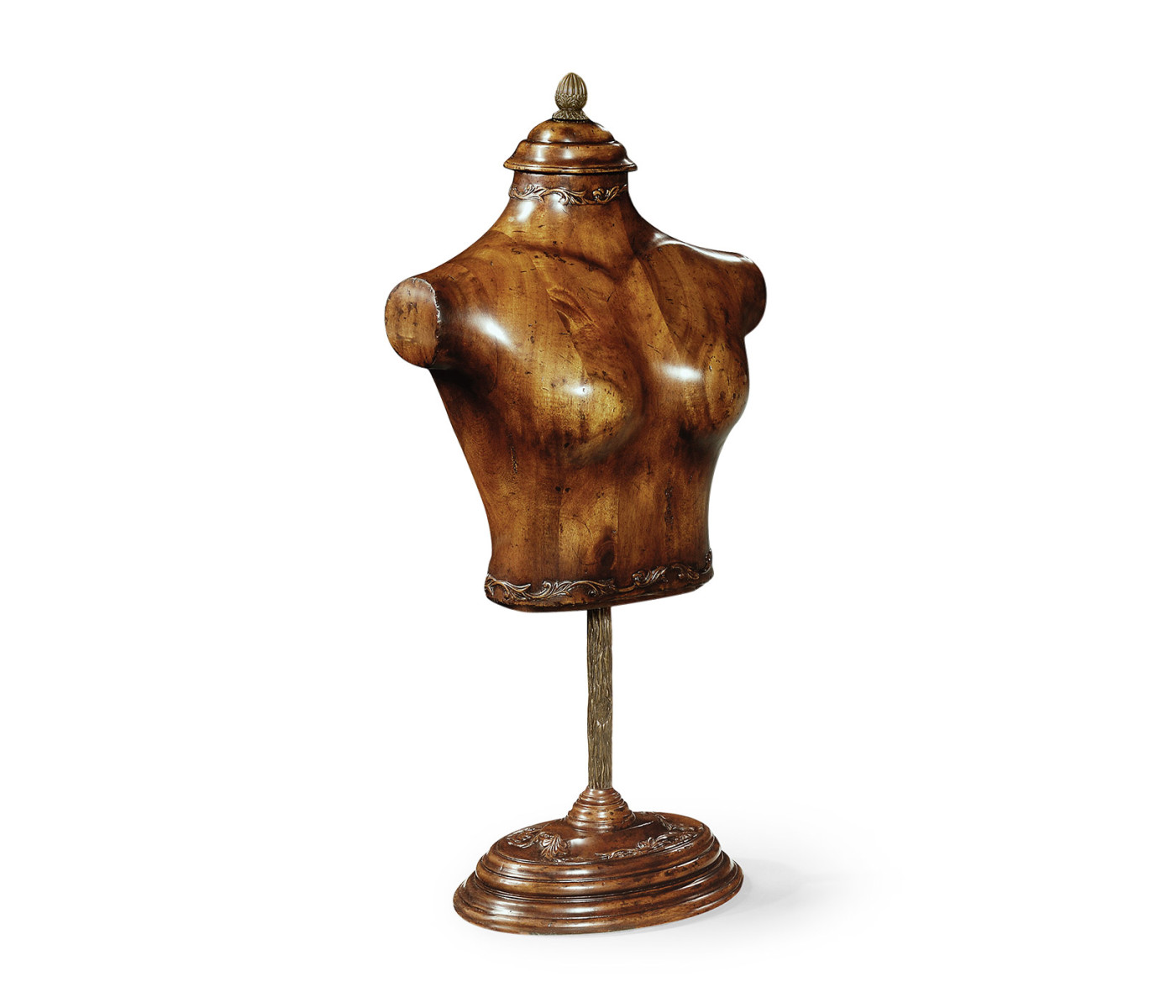 Large Female Wooden Mannequin & Torso on Stand