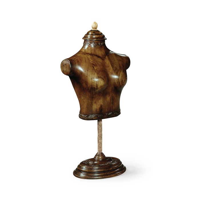 Large Female Wooden Mannequin & Torso on Stand