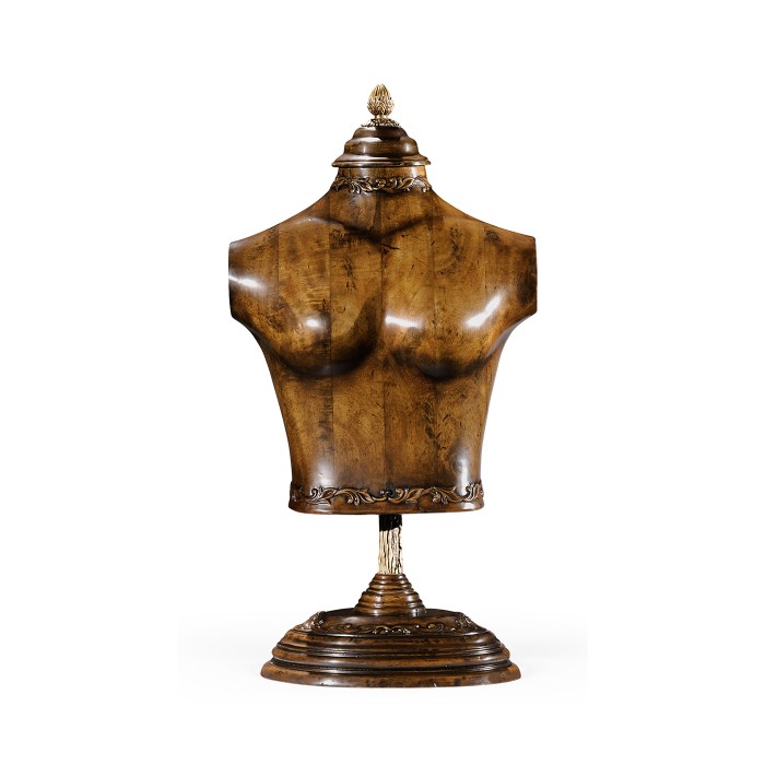 Small Female Wooden Mannequin & Torso on Stand