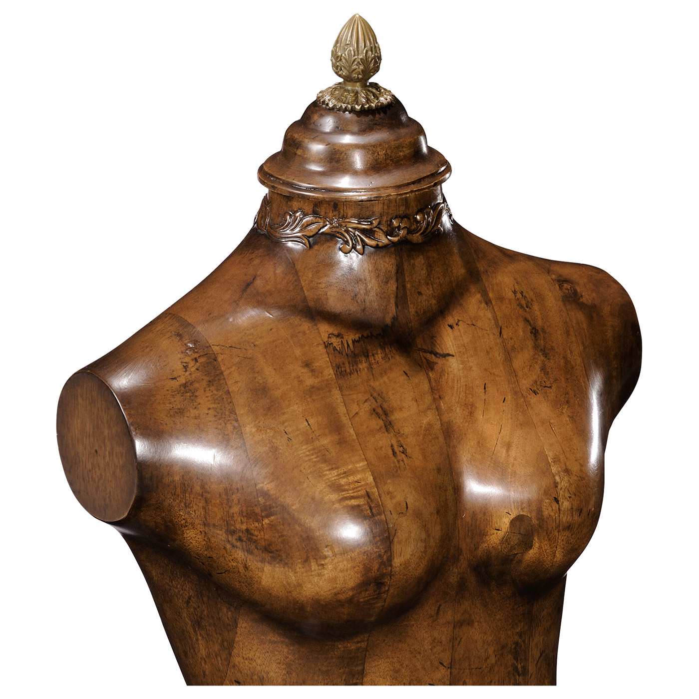 Small Female Wooden Mannequin & Torso on Stand