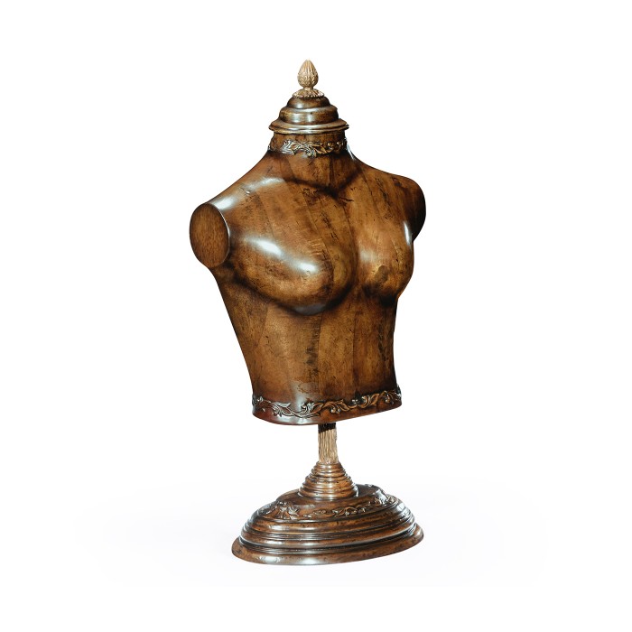Small Female Wooden Mannequin & Torso on Stand