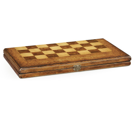 Folding Burl Walnut Games Board