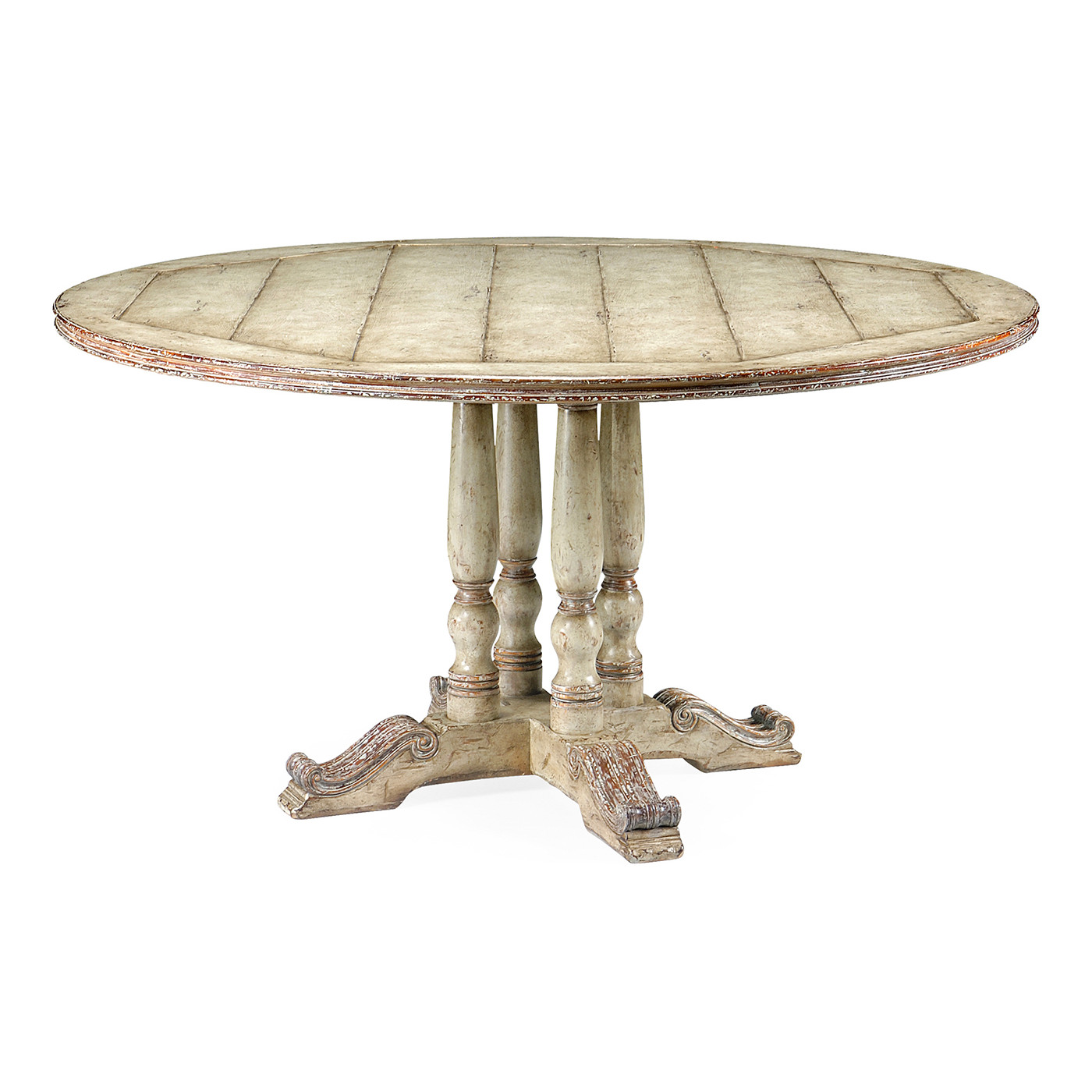 French Style Painted Dining Table (Olive Green) 54