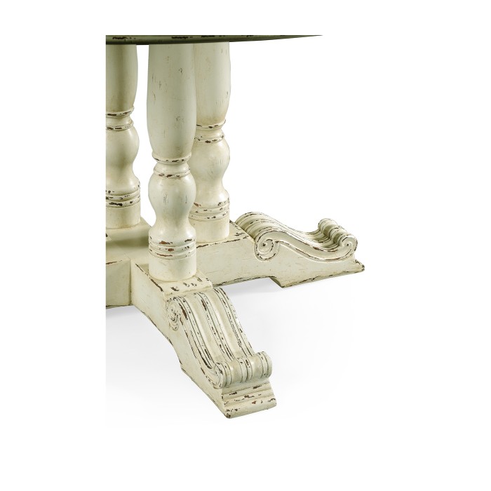 French Style Off-White Painted Dining Table 60