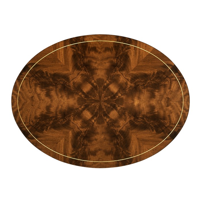 Oval mahogany lamp table