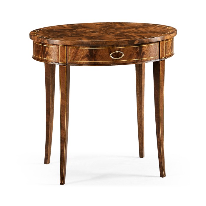 Oval mahogany lamp table
