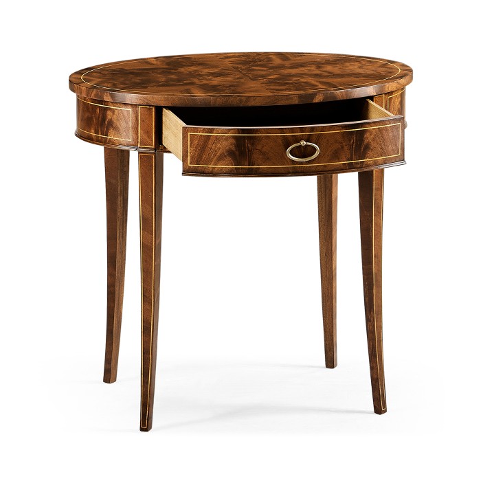 Oval mahogany lamp table