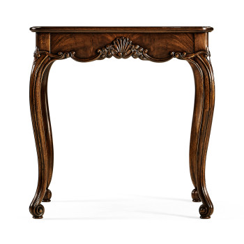 Mahogany Four Legged Square Side Table Scallop Shells