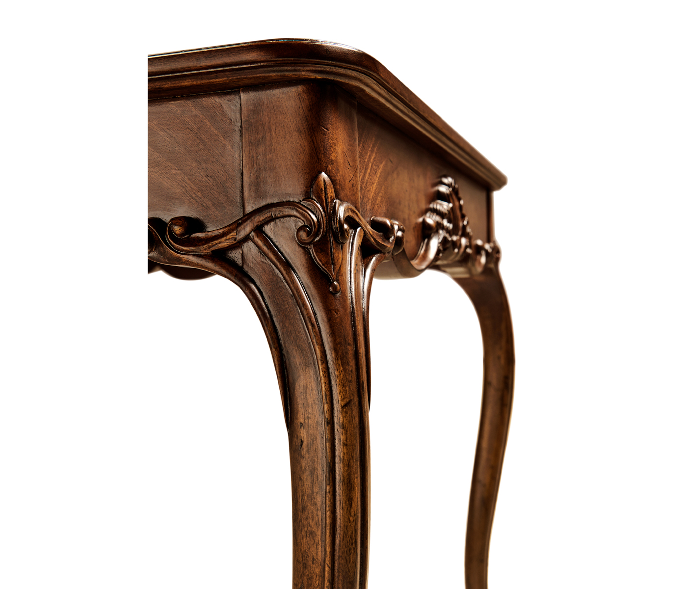 Mahogany Four Legged Square Side Table Scallop Shells