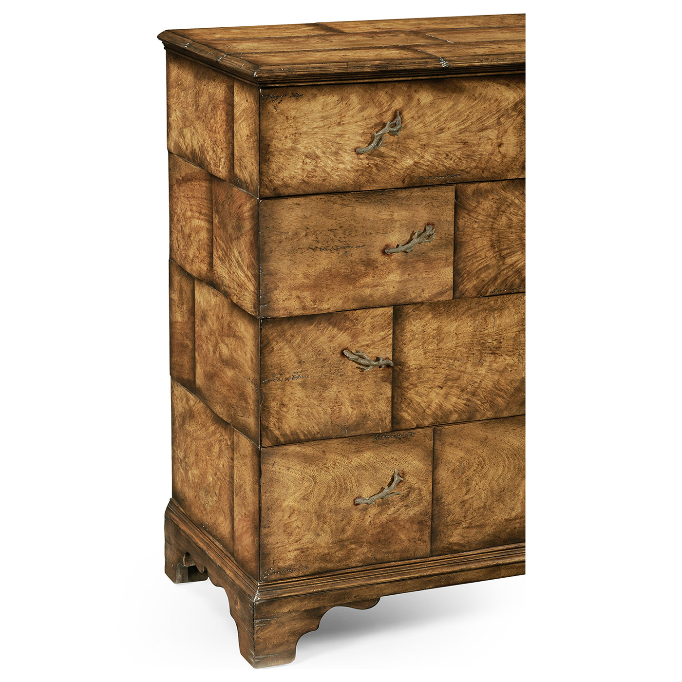 Rustic chest of four drawers (Walnut medium)