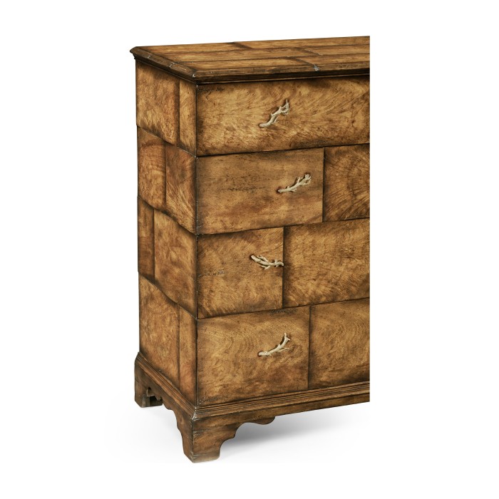Rustic chest of four drawers (Walnut medium)