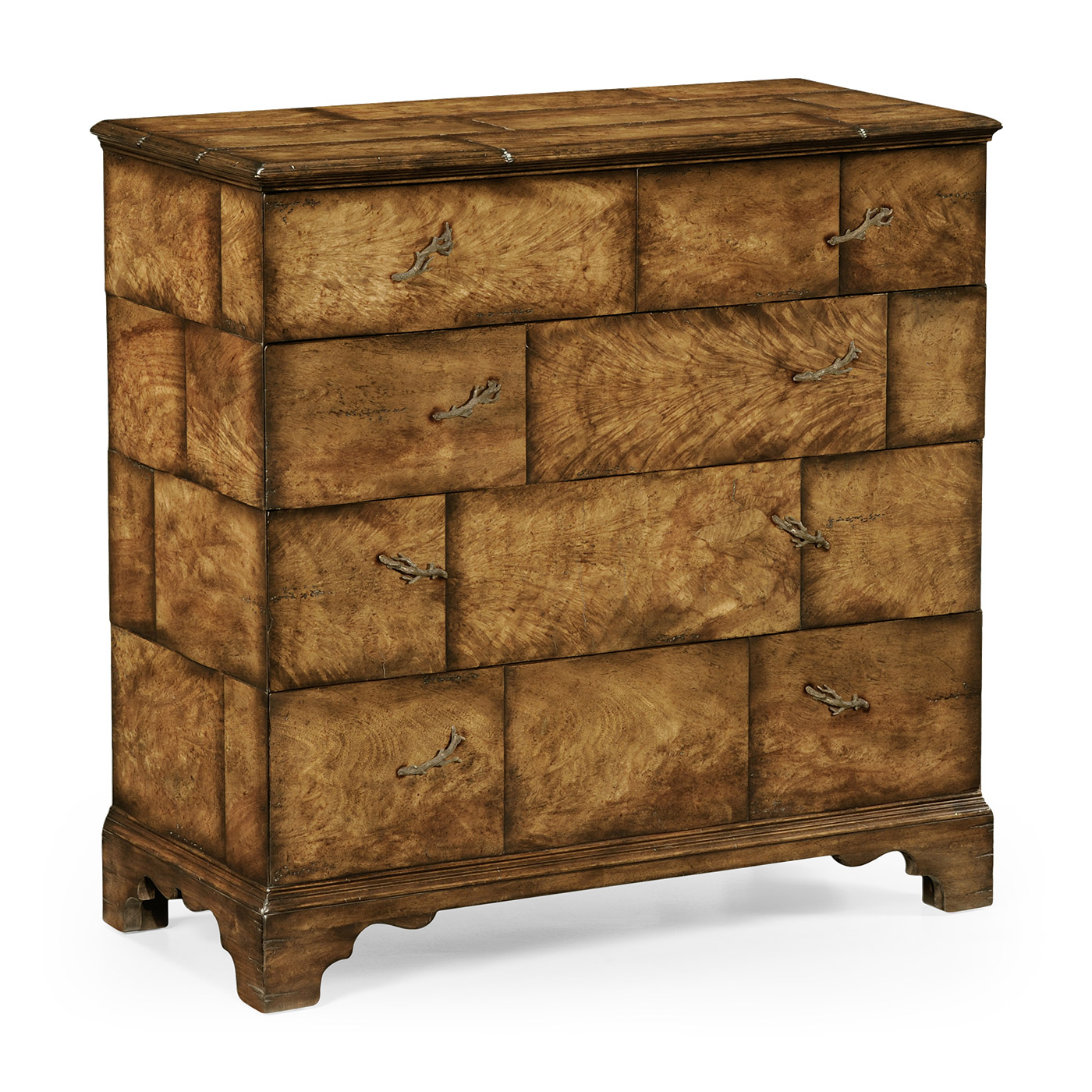 Rustic chest of four drawers (Walnut medium)