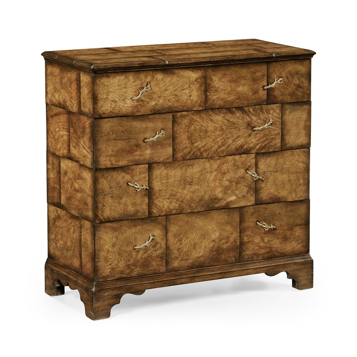 Rustic chest of four drawers (Walnut medium)