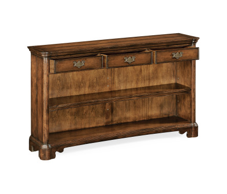 Low Walnut Open Bookcase