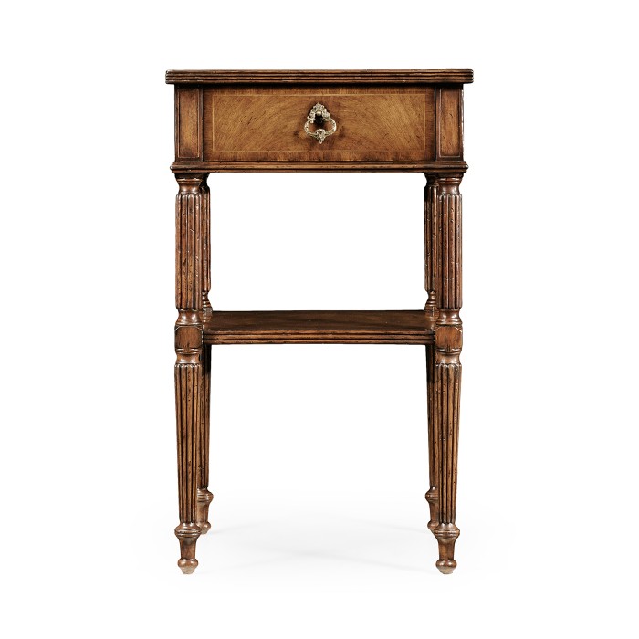 Regency Walnut Bedside Table