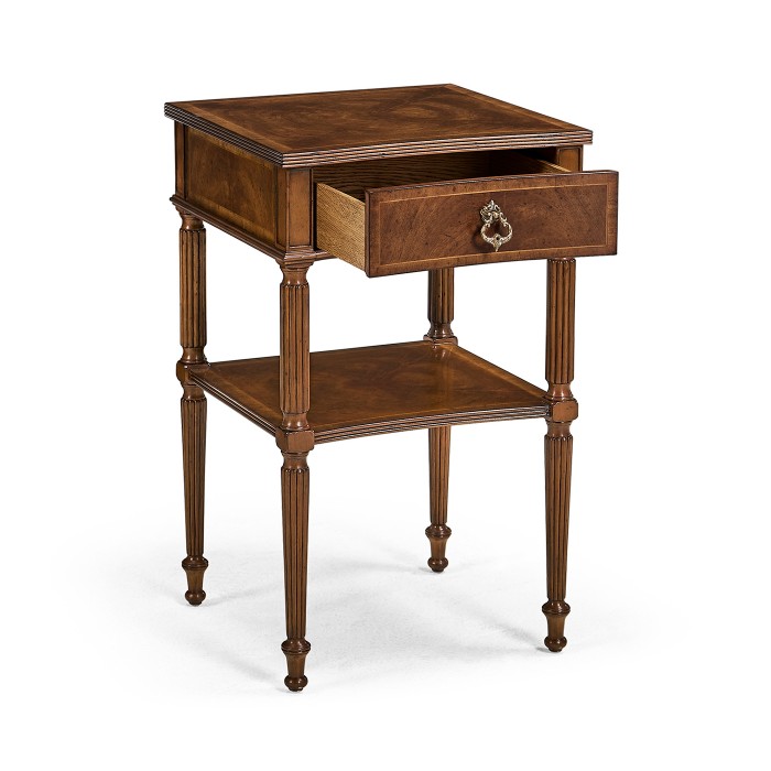 Regency Walnut Bedside Table