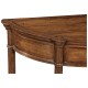 Walnut demilune console with bracket feet
