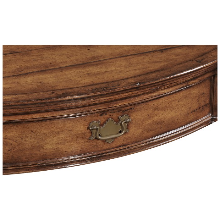 Walnut demilune console with bracket feet