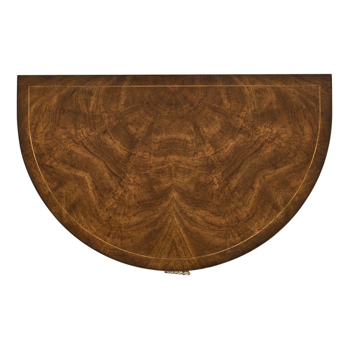 Crotch Walnut Demilune Narrow Tables