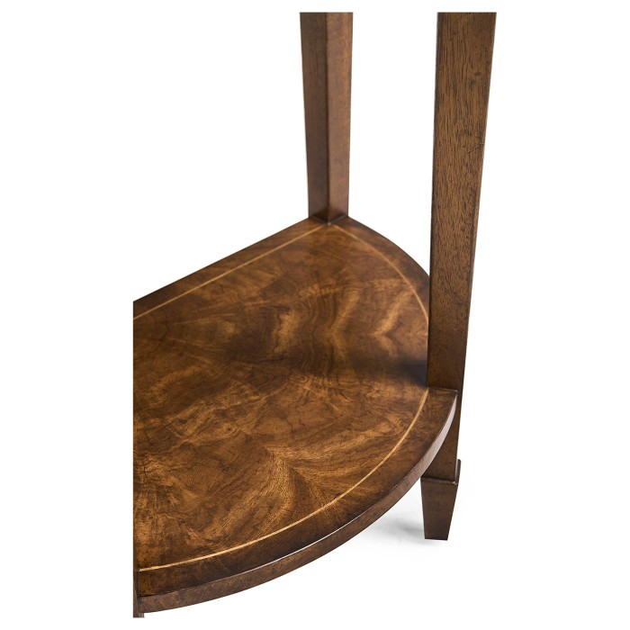 Crotch Walnut Demilune Narrow Tables