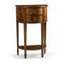 Crotch Walnut Demilune Narrow Tables