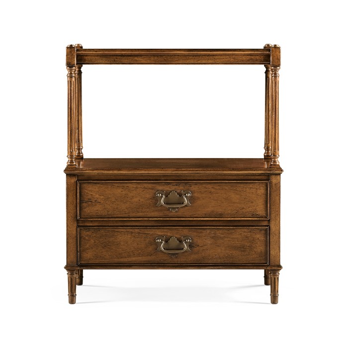 Walnut two drawer side table
