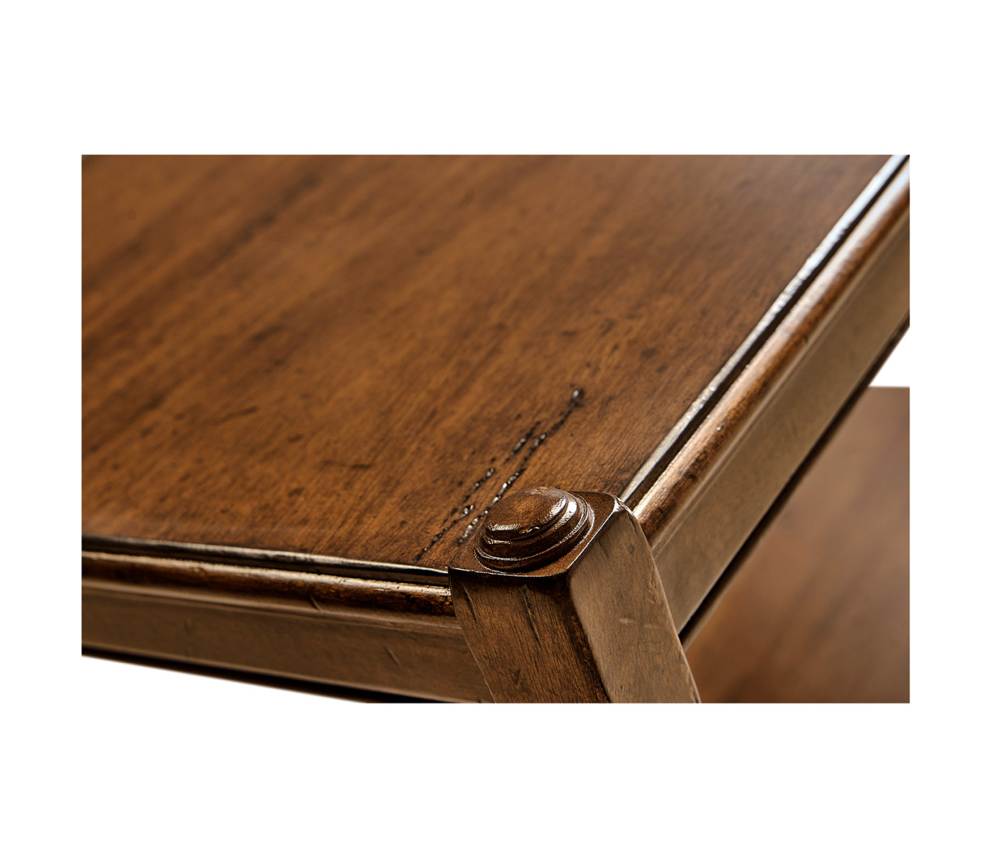 Walnut two drawer side table