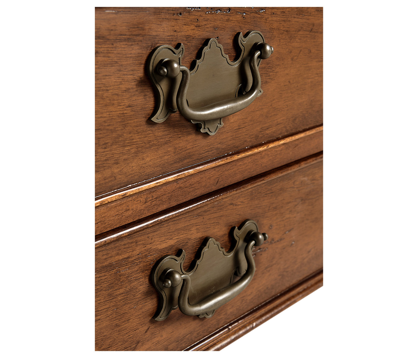 Walnut two drawer side table