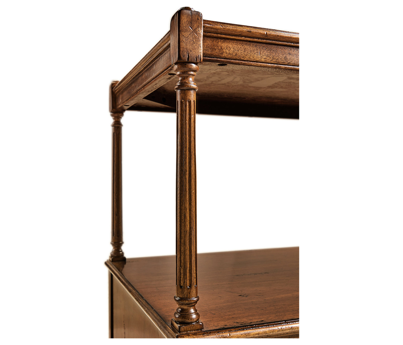 Walnut two drawer side table