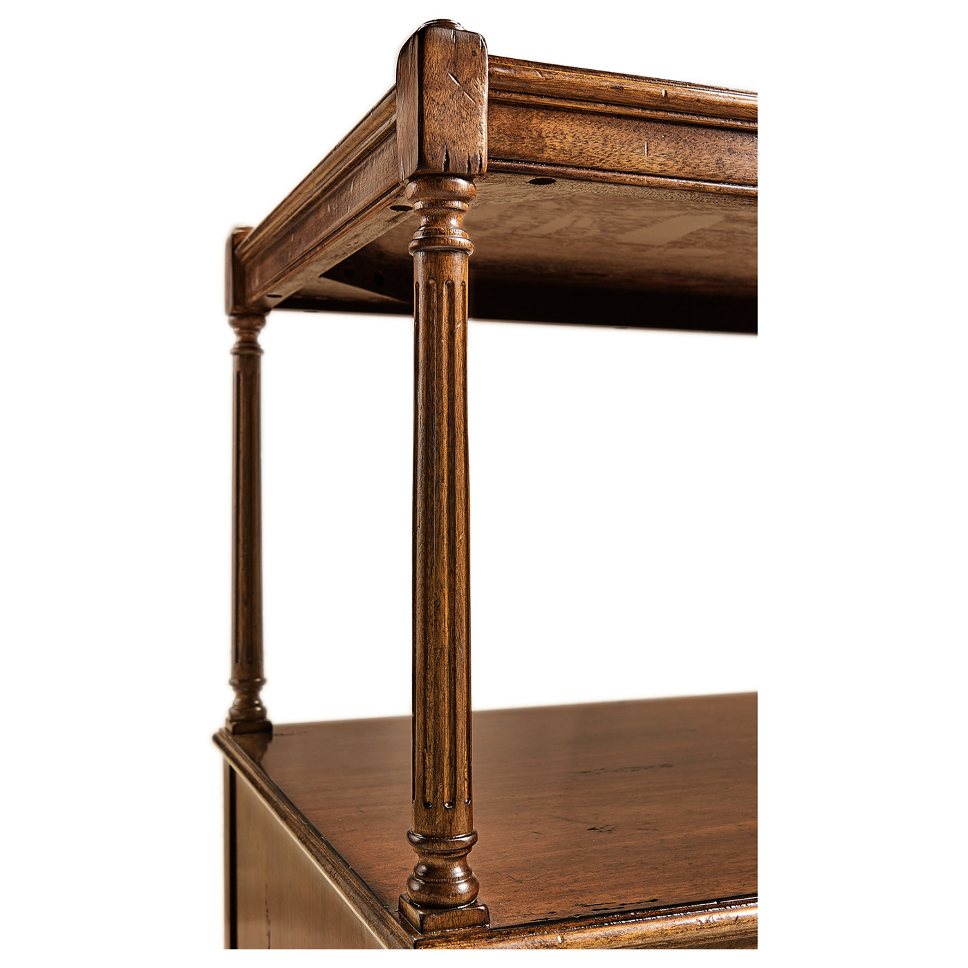 Walnut two drawer side table