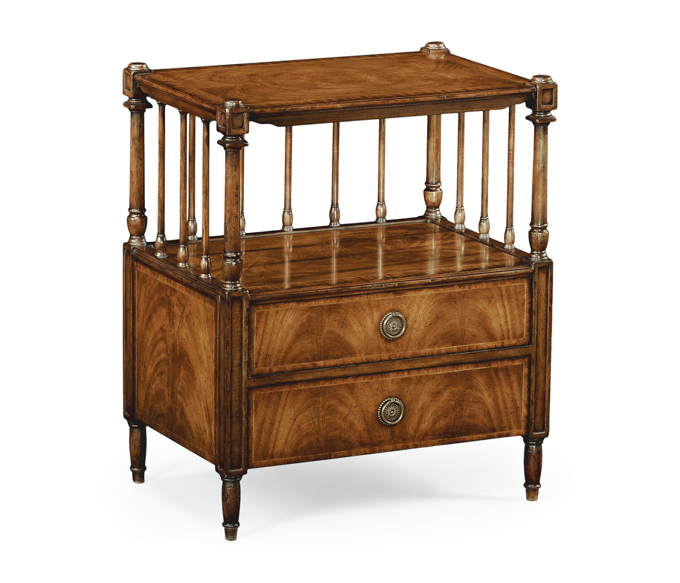 Crotch walnut veneer side table