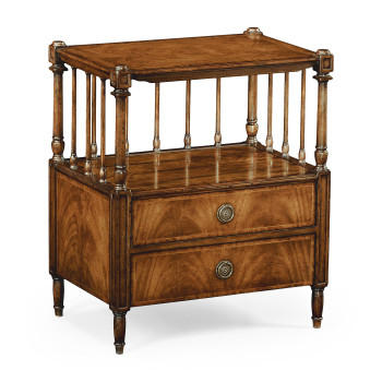 Crotch walnut veneer side table