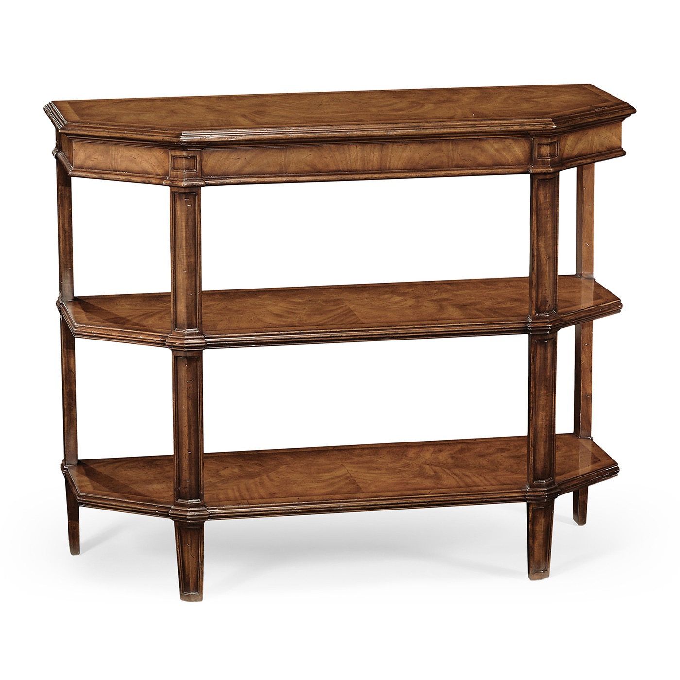 Walnut canted console