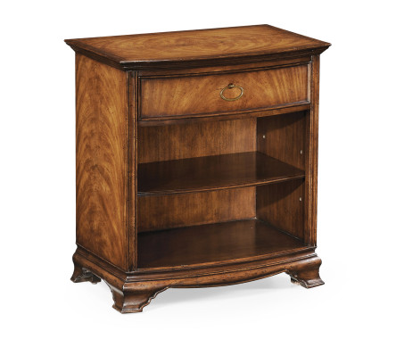 Crotch Walnut Bedside Cabinet with Shelf